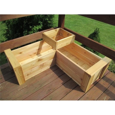 Smart Carts Smart Carts L-ShapedDeck42 Infinite Raised Bed L-Shaped Cedar Elevated Planter L-ShapedDeck42